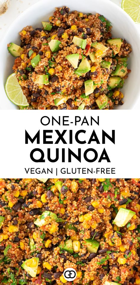 Healthy Recipes With Quinoa, One Pot Mexican Quinoa, Healthy Quinoa Recipes, Garlic Quinoa, One Pan Mexican Quinoa, Best Quinoa Recipes, One Pot Mexican, Grains Recipes, Quinoa Recipes Healthy