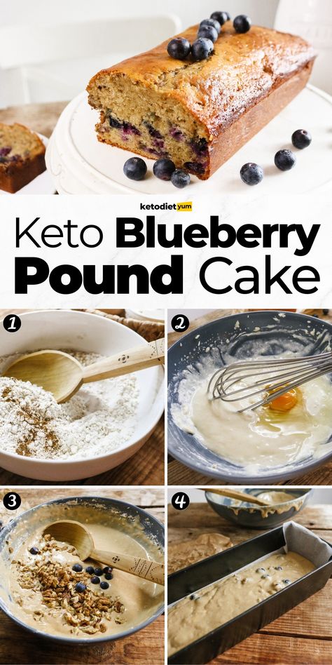 My blueberry pound cake is decadent and moist, you’ll never suspect that it is keto-friendly and that it packs just 6 grams of net carbs per slice. Keto Blueberry Pound Cake, Keto Blueberry Cake, Keto Pound Cake, Keto Food Recipes, Fruit Breads, Blueberry Pound Cake, Keto Blueberry, Keto Cakes, Keto Breads