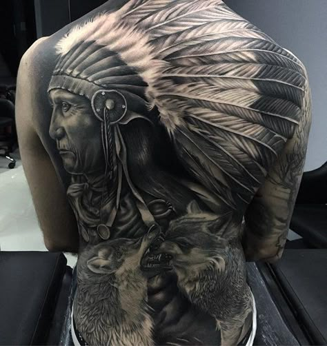 Amazing 3D  Native American Full Back Tattoo - 70 Native American Tattoo Designs  <3 <3 Wolf Sketch Tattoo, Hip Tattoo Quotes, American Traditional Rose, Edinburgh Tattoo, Tattoo Lyrics, Indian Skull Tattoos, Native American Tattoo Designs, Cardinal Tattoo, Backpiece Tattoo