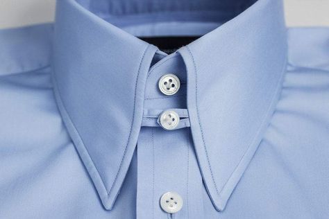 Powder Blue Shirt, Shirt Yoke, Shirt Collars, Double Cuff, Loose Fit Shirts, French Cuff, Savile Row, French Seam, Tie Knots