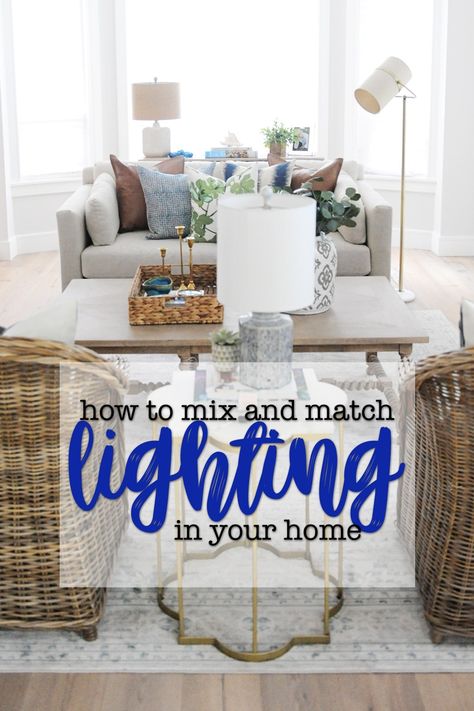 Ideas on how to mix and match lighting in your home for a cohesive look. #lighting #homedecor #interiordesign #PinkPeppermintDesign Coordinating Light Fixtures, Pink Peppermint, Light Em Up, Open Concept Home, Living Room Design Inspiration, How To Mix, Beautiful Living Rooms, Floor Plan Design, Lamps Living Room