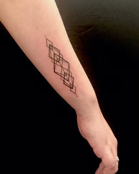 Rae Atwood on Instagram: “Destiny picked one of my geometric flash for her forearm. The ulna is one of my favorite placements! . . . #charlottetattooers #nctattooers…” Ulna Tattoo, Pick One, Destiny, Flash, Geometric Tattoo, Tatting, Tattoos, Instagram