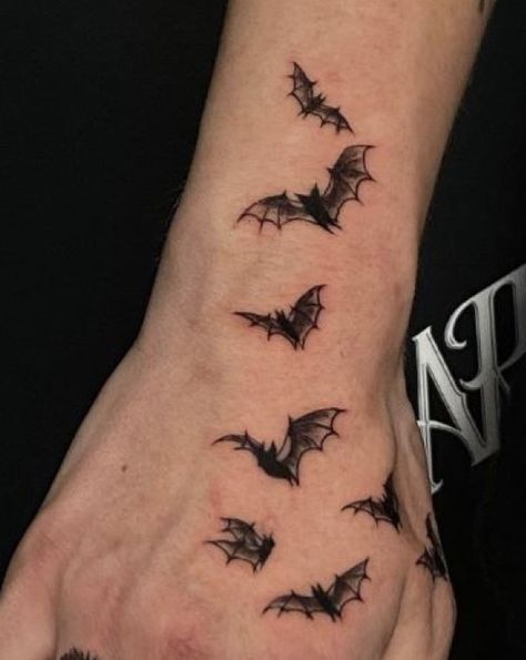 Thigh Piece Tattoos, Bats Tattoo Design, Emo Tattoos, Goth Tattoo, Batman Tattoo, Bat Tattoo, Wicked Tattoos, Creepy Tattoos, Arm Band Tattoo