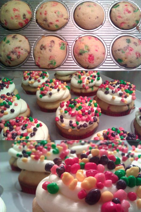 Nerds Candy Cupcakes:   Did you know you can mix Nerds candy into your favorite cupcake batter to make an even better version of confetti cake? Nerds Candy, Cupcake Mix, Torte Cupcake, Confetti Cake, Better Version, Kaffe Fassett, Yummy Sweets, Sweets Treats, Let Them Eat Cake