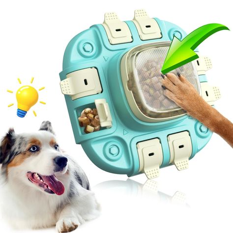 2024 Level 2 Interactive Dog Puzzle Toys for Smart Dogs to Keep Them Busy,8.8oz Large Capacity Treat Dispensing Dog Toys,Dog Self Playing Toys with Thick Material and Non-Slip Design Dog Toy Basket, Dog Puzzle Toys, Dog Puzzles, Interactive Cat Toys, Interactive Dog Toys, Toy 2, Smart Dog, Puzzle Toys, Indoor Cat