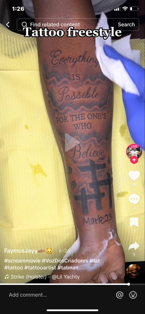 Everything Is Possible Tattoo, Possible Tattoo, Believe Tattoos, Tatted Men, Lil Yachty, Scream Movie, Everything Is Possible, Tattoo Artists, Tattoos