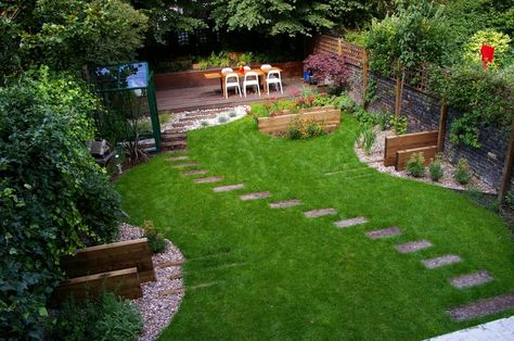 Large Backyard Landscaping, Small Garden Landscape, Backyard Layout, Privacy Landscaping, Areas Verdes, Easy Backyard, Small Backyard Gardens, Landscape Designs, Home Landscaping