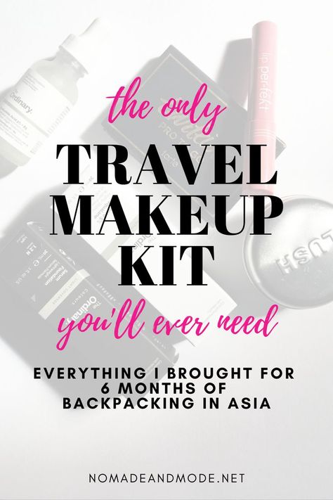 Best Makeup For Travel, Pack Makeup For Travel, Best Travel Makeup, Travel Makeup Bag Essentials, Minimalist Makeup Bag, Organized Makeup, Travel Makeup Kit, Makeup Bag Essentials, Short Vacation