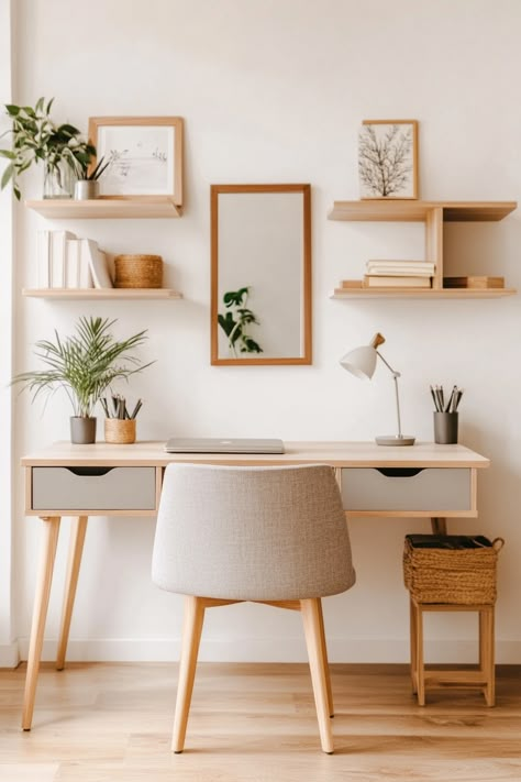 15 Tips for Transforming Your Office Décor – Everyday Inspo Nordic Home Office Design, Modern Therapy Office, Bedroom Workspace Ideas, Office Table Ideas, Bedroom Office Table, Moody Living Rooms, Therapy Office Design, House Decor Aesthetic, Japandi Home Office