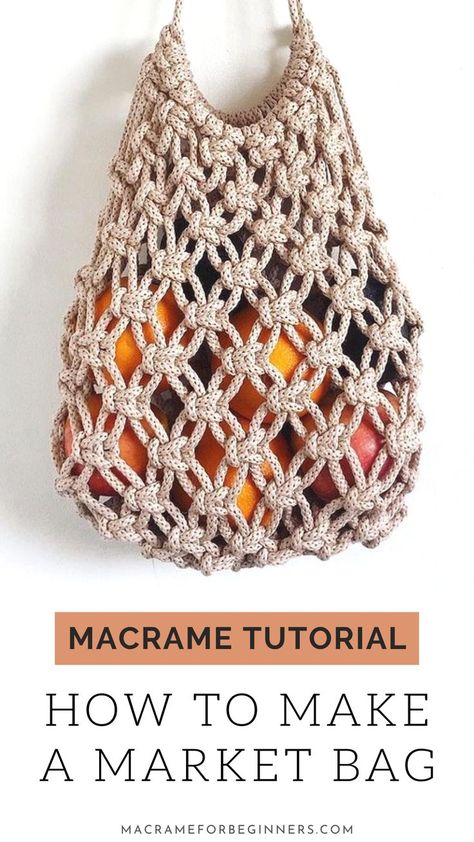 Macrame Market Bag Tutorial Diy Macrame Bag, Macrame Market Bag, Macrame Tas, Tote Crochet, Free Macrame Patterns, Simple Macrame, Macrame Plant Hanger Patterns, Makramee Diy, Macrame Purse