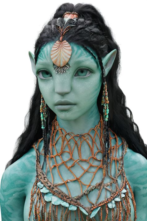 Avatar Way Of Water Oc, Avatar Drawings Pandora, Avatar Ears, Navi Language, Water Avatar, Avatar Face Claim, Avatar Stickers, Avatar Makeup, Vi Cosplay