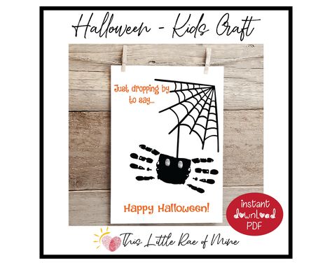 Spider Printable, Printable Diy Crafts, 4 Fingers, Document Frame, Computer Paper, October Halloween, Handprint Craft, Kid Craft, Christian Printables