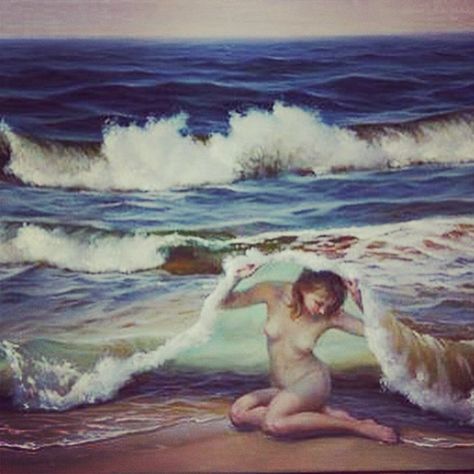 #She hides beneath the waves... Alex Alemany, Pretty Buildings, Mermaid Sketch, Artsy Ideas, Draw Hair, Rennaissance Art, Whimsical Paintings, Wow Art, Mermaid Art