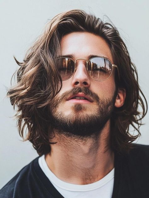 Textured Waves Hair, Shoulder Length Hair Men, Hair Ideas For Men, Wavy Straight Hair, Straight Hair Highlights, Long Hairstyles For Men, Kids Haircuts, Guy Haircuts Long, Mens Hair Colour