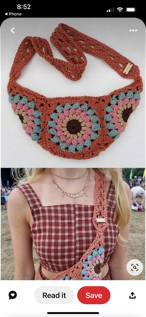 Granny Square Crochet Pattern Projects, Crochet Fitness Ideas, Easy Crochet Bag For Beginners Purse Patterns, Crochet Over Shoulder Bag Free Pattern, Crochet In A Day Projects, Crochet Peaches And Cream Free Pattern, Crochet Bumbag Pattern, Crochet Hip Bag Free Pattern, Crochet Purse Charm Pattern