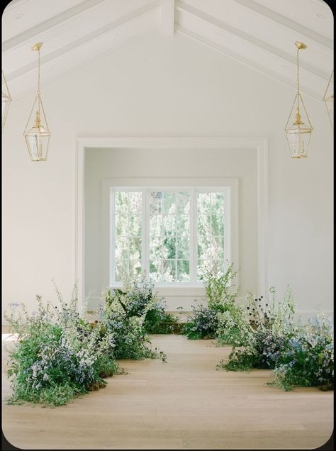 Moss Floral Arrangements, Meadow Installation, Ceremony Florals, Wedding Venues Utah, Indoor Wedding Ceremonies, Aisle Flowers, Wedding Planning Decor, Utah Bride, Wedding Arch Flowers