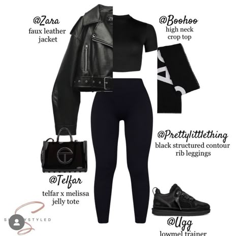 Black Winter Fits, Leather Jacket Outfit, Zara Leather Jacket, Teen Swag Outfits, Fasion Outfits, Winter Fashion Outfits Casual, Uni Outfits, Cute Lazy Day Outfits, Leather Jacket Outfits