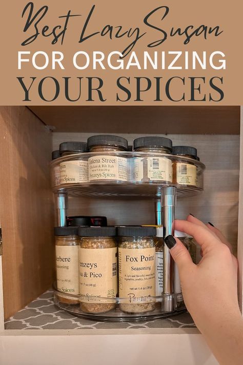 spice organization diy creative Spice Rack Lazy Susan Cabinet, Spices Organization Ideas, Spice Organization Cabinet, Pantry Spice Organization, Lazy Susan Spice Organization, Spice Organization Ideas, Spice Organization Diy, Lazy Susan Spice Rack, Attic Storage Solutions