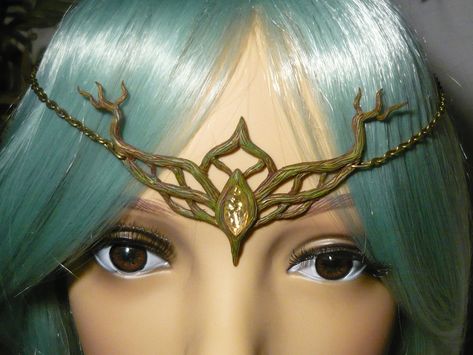 Oakelfs Crown - handsculpted Tiara by Ganjamira.deviantart.com on @deviantART Polymer Clay Tiara, Mushrooms Art, Forest Jewelry, Gothic Costume, Elven Jewelry, Cos Play, Mushroom Art, Make Photo, Polymer Clay Crafts