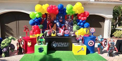 Avengers Party Decor for Christhian. Call ☎️ 954-657-1087 or 561-613-5178 to book your next decoration Marvel Birthday Party Decorations, Avengers Birthday Party Ideas, Avengers Birthday Decorations, Avengers Theme Birthday, Avengers Party Decorations, Avengers Birthday Party Decorations, Avengers Decorations, Avengers Birthday Party, Marvel Birthday Party