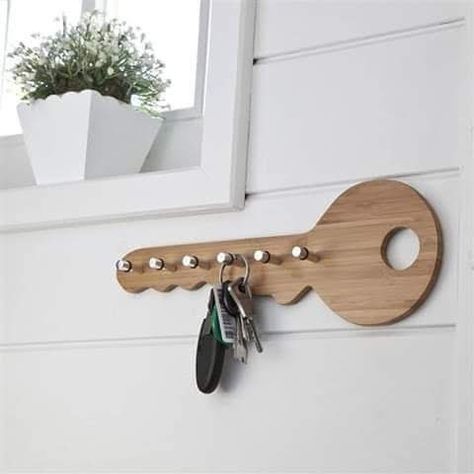 Restauration Hardware, Woodworking Tool Cabinet, Key Holder Diy, Functional Wall Art, Woodworking Organization, Wooden Key Holder, Bamboo Wall, Wall Key Holder, Diy Holz