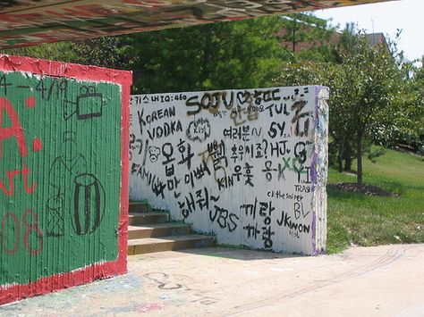 Korean graffiti, via Flickr. Korean Grafitti, Korean Graffiti, Korean Age, At School, Vodka, Graffiti