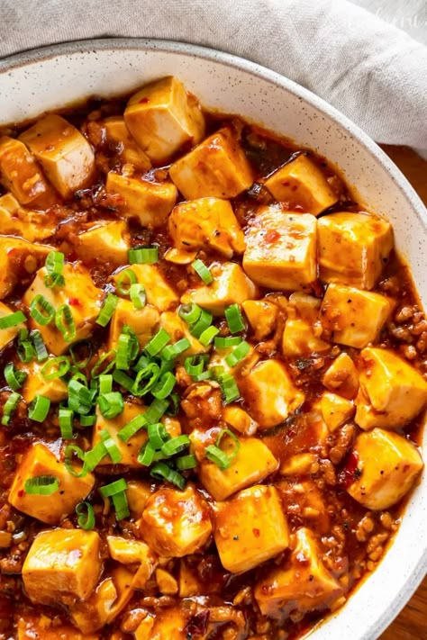 Japanese Mabo Tofu Recipe, Mopo Tofu Recipe, Japanese Mapo Tofu, Mapo Tofu Vegetarian, Easy Mapo Tofu, Mapo Tofu Vegan, Mapo Tofu Recipe Japanese, Easy Asian Tofu Recipes, Dishes With Tofu