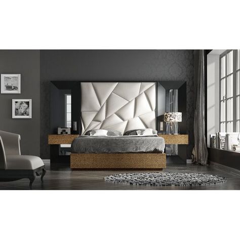 Headboard Lights, Beautiful Bedroom Set, Beautiful Bed Designs, London Bedroom, 5 Piece Bedroom Set, Home London, Matching Nightstands, Contemporary Bedroom Furniture, Headboard With Lights