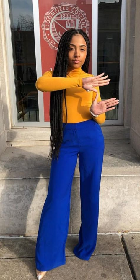 #apictureperfectpoodle22💙💛🐩 Royal Blue And Gold Outfit, Sgrho Probate Outfits, Sigma Gamma Rho Probate Outfits, Sgrho Outfits, Sigma Gamma Rho Photoshoot, Summer Lipstick Colors, Sigma Gamma Rho Apparel, Sorority Photoshoot, Royal Blue Outfits