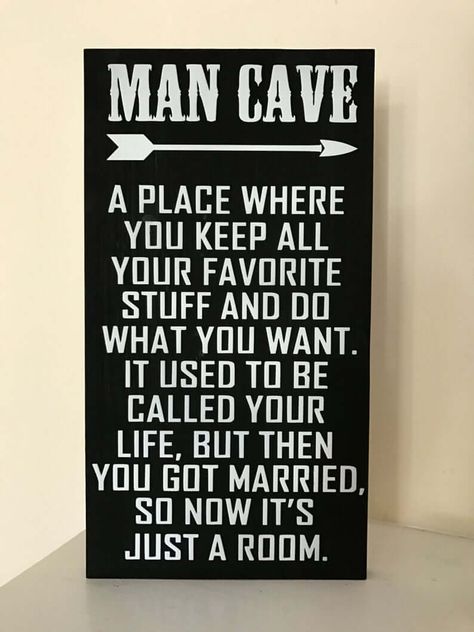 Funny Marriage Joke Man Cave Sign Small Man Cave, Man Shed, Man Cave Room, Shed Signs, Barn Signs, Cave House, Step Mom Gifts, Man Cave Signs, Garage Signs