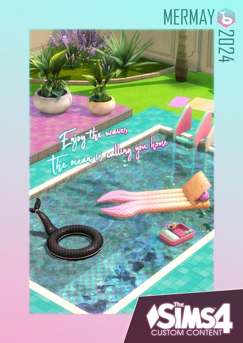 It's May. Mermay. Happy Mermay! 🧜‍♀️ Download: MERGED or as ZIP First of all: if EA can announce a pool kit, then I can make a... – @lumenniveus op Tumblr Sims 4 Love Island, Sims 4 Pool Cc, Sims 4 Pool, Outdoor Pool Furniture, Barbie Malibu, Sims 4 Cheats, Fantasy Play, Pool Kits, Love Pop