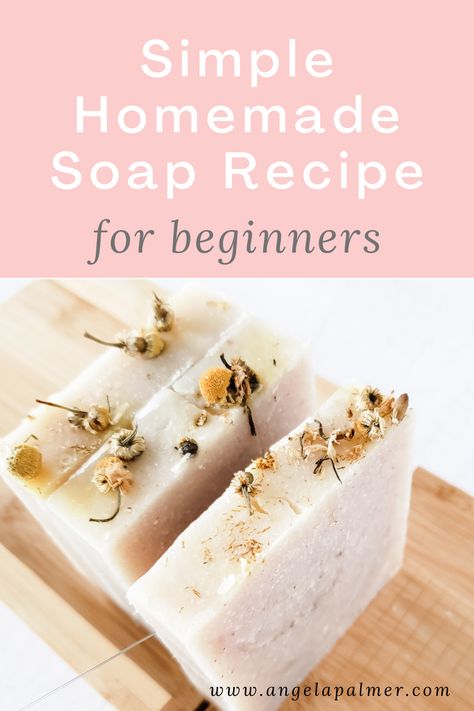 Looking for a simple soap recipe for beginners? This easy 2-oil cold process soap recipe soap recipe is perfect for brand new soap makers. You'll need just olive oil and coconut oil, plus lye, to make this beautiful yet easy soap from scratch. Ready to learn how to make homemade soap? Pin to save, then click over to my farm blog for the simple homemade soap recipe for beginners, and learn how to make cold process soap. Simple Natural Soap Recipe, Coconut And Olive Oil Soap Recipe, Easy Bar Soap Recipes, Cold Process Oatmeal Soap Recipe, Simple Bar Soap Recipe, Olive Oil And Coconut Oil Cold Process Soap Recipe, Diy Olive Oil Soap, How To Make Olive Oil Soap, Diy Bar Soap Recipe