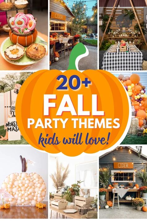 Make your child's birthday extra special with these amazing fall party themes! From wizarding wonders to wild west adventures, these ideas will have your guests excited for a season of fun and festivities. #FallThemedParty Fall Outdoor Birthday Party Kids, Fall Theme Birthday Party For Girl, Fall Toddler Birthday Party, Fall Themed Birthday Party Decorations, Fall Festival Birthday Party Girl, Fall Fest Birthday Party, Fall Birthday Party Ideas For Kids, Fall Festival Themes, Fall Birthday Party Themes