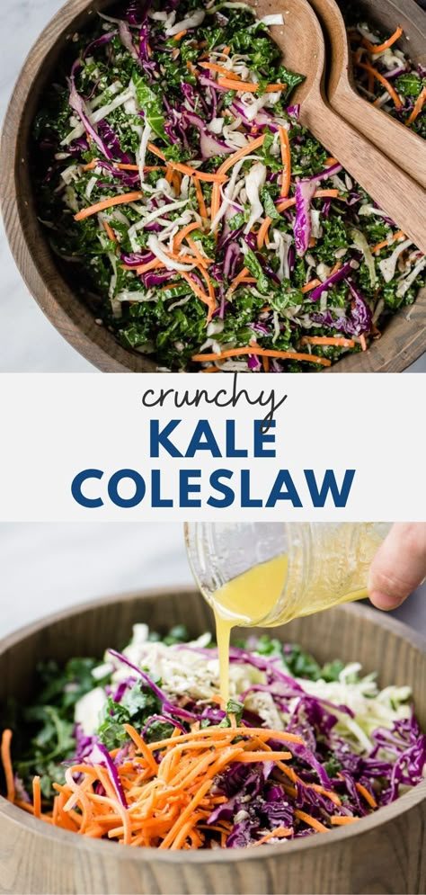 Kale Slaw Recipe, Kale Coleslaw Slaw Recipes, Healthy Slaw, Slaw Salad Recipes, Slow Cooker Balsamic Chicken, Kale Slaw, Clean Dinner Recipes, Easy Clean Eating Recipes, Healthy Paleo Recipes