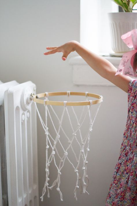 make your own: indoor basketball hoop. – Reading My Tea Leaves – Slow, simple, sustainable living. Diy Basketball Hoop Indoor, Wooden Basketball Hoop, Diy Mini Basketball Hoop, Blackstone Kitchen, Diy Basketball Hoop, Erin Boyle, Hoop Net, Diy Basketball, Indoor Basketball Hoop