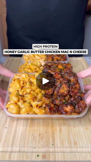 High Protein Honey Garlic Chicken, Honey Garlic Butter Chicken Mac And Cheese, Chicken Recipes Protein, Hot Honey Chicken And Mac And Cheese, Bbq Chicken And Mac And Cheese, Mince Chicken Recipes, Mac N Cheese With Chicken, Mac And Cheese With Chicken, Chicken Mac N Cheese