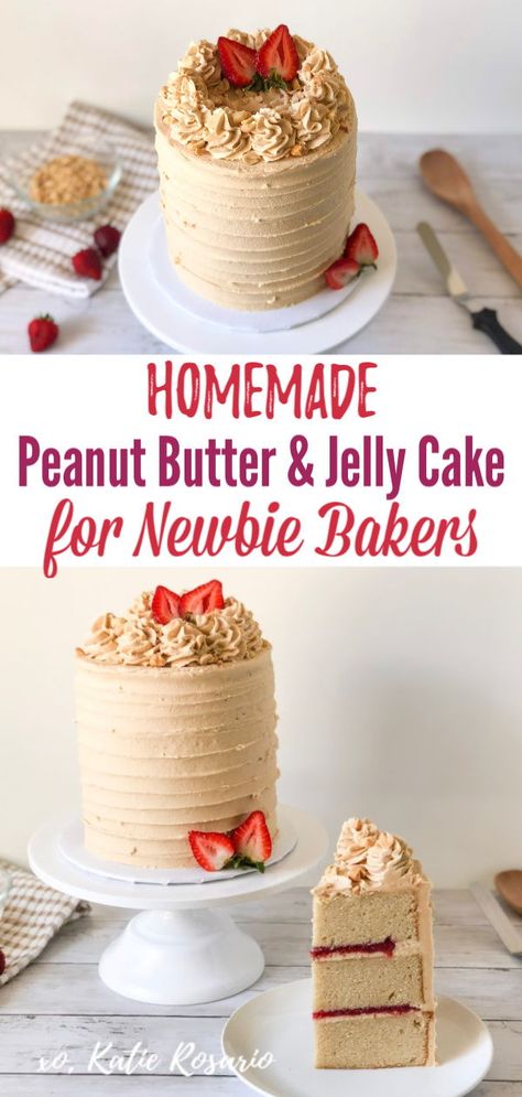 Peanut Butter Jelly Cake Recipe, Pb&j Cake, Peanut Butter And Jam Cake, Peanut Butter And Jelly Birthday Party, Pb And J Cake, Peanut Butter Cake Ideas, Pbj Cake, Peanut Butter And Jelly Cake Recipe, Peanut Butter Jelly Cake