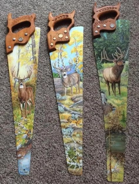 Painted Saw Blades Ideas, Old Saw Blades Ideas Paintings, Old Saw Blades Ideas, Saw Blades Ideas, Saw Painting Ideas, Hand Saw Art Ideas, Painting On Saw Blades, Painted Hand Saws, Hand Saw Art