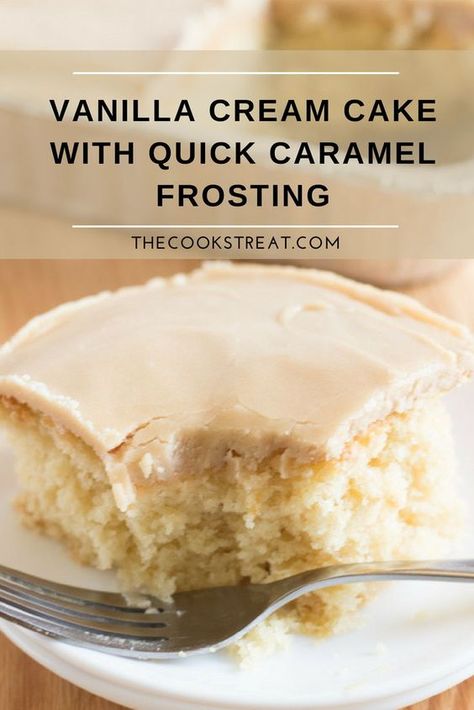 Vanilla Cream Cake, Cake Frosting Recipe, Caramel Frosting, Caramel Cake, Frosting Recipe, Deilig Mat, Köstliche Desserts, Cake Flavors, Vanilla Cream