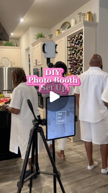 Salon Photo Booth Ideas, Makeshift Photo Booth, Photobooth Ideas Backdrop, Diy Polaroid Photo Booth, Diy Photobooth Camera Setup, How To Set Up A Photo Booth, Christmas Wedding Photo Booth, Photobooth At Home, Photo Booth Graduation Ideas