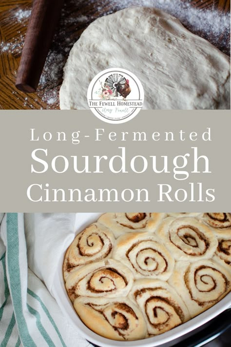 Sourdough Cinnamon Rolls Recipes, Fermented Sourdough Recipes, Fermented Sourdough Bread, Long Fermented Sourdough Recipes, Giant Sourdough Cinnamon Rolls, Sourdough Cinammon Rolls, Sour Dough Discard Cinammon Rolls, Long Fermented Sourdough Bread, Sourdough Cinnamon Rolls Farmhouse