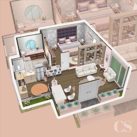 CASA ROSE GOLD (REFORMA) | MODERN FURNISHED TOWNHOUSE REMODEL | THE SIMS FREEPLAY | Clara Sims Mobile Interior Design, Sims Freeplay House Ideas, Townhouse Remodel, Casas The Sims Freeplay, The Sims Mobile, The Sims Freeplay, Sims Mobile, Blocksburg Room Ideas￼, Sims Freeplay Houses