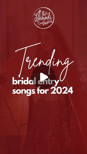 The Shaadi Coordinators | Mumbai on Instagram: "Brides, get ready to make THE entrance of 2024! 
We’ve got the perfect playlist to make sure your bridal entry is all about vibes only 😎
From goosebumps to happy tears, these trending tracks will have everyone swooning as you walk down that aisle like a total queen ❤️
Which song are you picking for your big moment? 
Drop it in the comments!

#TheShaadiCoordinators
#BridalEntrySongs #BigFatIndianWedding #ShaadiPlaylist #BridalEntryVibes #ReelBrides #ReelItFeelIt #WeddingReelGoals #ReelOfTheDay #ViralWeddingReels #ShaadiReel #ReelsTrending #ReelsForYou #BridalReelMagic #ExploreReels #ReelsInspiration #ReelWeddings #WeddingReelVibes #ReelTrend #ReelsIndia #TrendingShaadiSongs #IndianBrideFeels #WeddingDayVibes" Bride Entry Songs, Bridal Entry Songs, Playlist To Make, Perfect Playlist, Bridal Entry, Bride Entry, Big Fat Indian Wedding, Happy Tears, Me Me Me Song