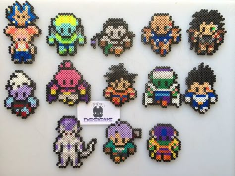 DBZ perler characters! Would be perfect as necklace or cuff :) #kandi #perlers #raver #dbz Perlers Ideas, Pixelart Anime, Supreme Kai, Sprite Art, Mini Hama Beads, Mini Dragon, Perler Creations, Dbz Characters, Pearl Beads Pattern