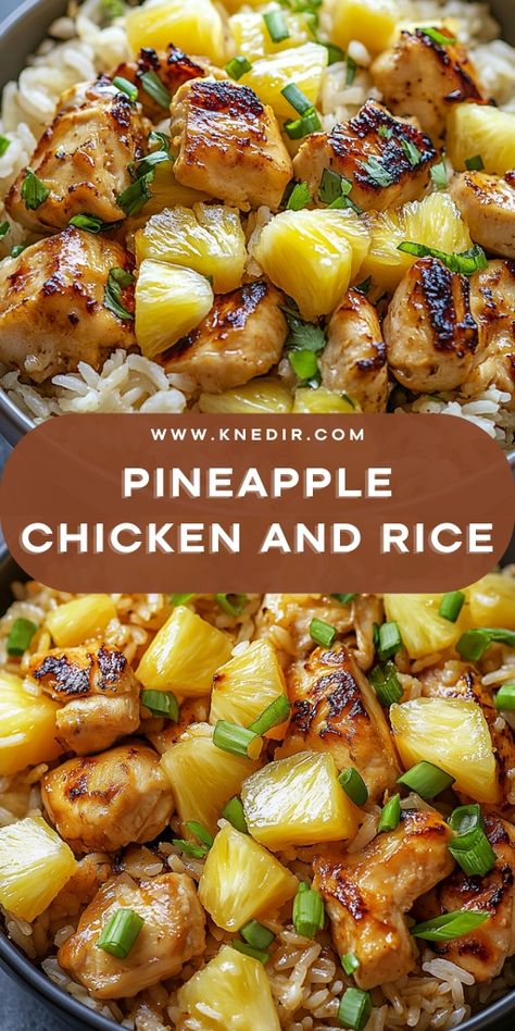 🍍🍗 Sweet meets savory in this Pineapple Chicken and Rice recipe! Tender chicken, juicy pineapple, and flavorful rice come together in this one-pan dish that's perfect for busy weeknights or meal prep. Quick, healthy, and irresistibly delicious. Don’t miss out—save this Pin now for your next tropical-inspired dinner! 🍴🌺 #PineappleChicken #OnePanMeals #ChickenRecipes #HealthyDinnerIdeas #QuickMeals #FoodInspiration 💛 Chicken Dinner Ideas Quick, Healthy Easy Dinner Recipes For Family, Chicken And Pineapple Recipes, Easy Healthy Dinner Recipes For Family, Pineapple Chicken Crockpot, Chicken And Rice Recipes Healthy, Chicken Pineapple Recipe, Quick And Easy Dinner Recipes Healthy, Easy Healthy Recipe Ideas