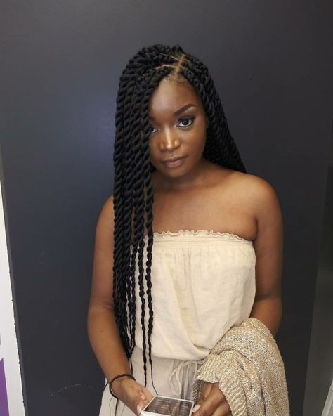 21 New Senegalese Twist Hairstyles For 2022 | ThriveNaija African Twist Braids, Segaleses Twist, Sengelese Twist Boho, Sengalese Twists Medium Large, Black Twist Braids, Singalese Twist Hairstyles Braids, Senglanese Twists, Protective Twist Hairstyles, Senegalese Twist Hairstyles Medium