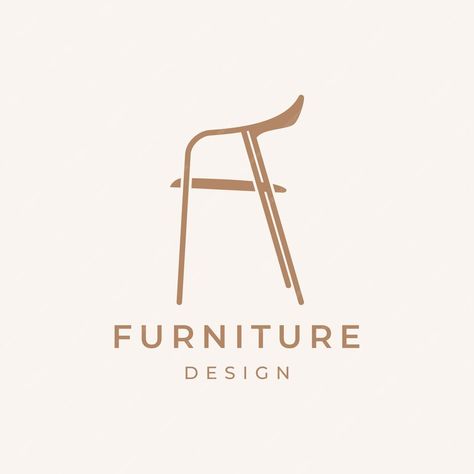 Premium Vector | Chair furniture interior logo design illustration line art design Chair Logo Design, Furniture Brand Logo, Furniture Design Logo, Logo For Furniture, Sage Furniture, Interior Logo Design, Furniture Store Logo, Illustration Line Art, Chairs Logo