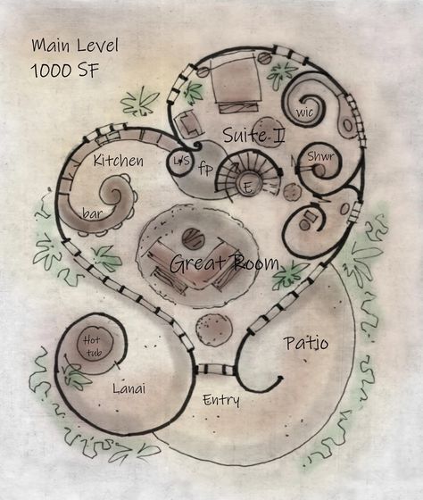 Dream House Plan - Unique House Plans Cordwood Homes Floor Plans, Cob House Interior, Earthbag House, Cob House Plans, Earth Ship, One Level House Plans, Inspirational Architecture, Round House Plans, Mud Hut