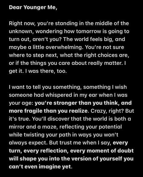 About two days ago, I came across a post of Victor C. Ewurum post. He asked in his post “If you could write a letter to your younger self, preparing him/her for tomorrow, the remaining few months maybe next year, what would you say?” - This is Day 26, cheers to the future, goodbye to the past. - - - #danieldaska #ArtisticVoyage #SketchbookChronicles #paintingpallete #creativequest #dailyart #artisticgrowth #365dayschallenge #artjournal #drawingdaily #dailysketch #artfuldailychallenge #creativ... Letter For Younger Self, Letters To My Younger Self, Letter For My Self, Letter To My Younger Self Quotes, Message To Younger Self, Writing Letter To Future Self, Letter To Past Self, To My Younger Self Quotes, Letter To Your Past Self