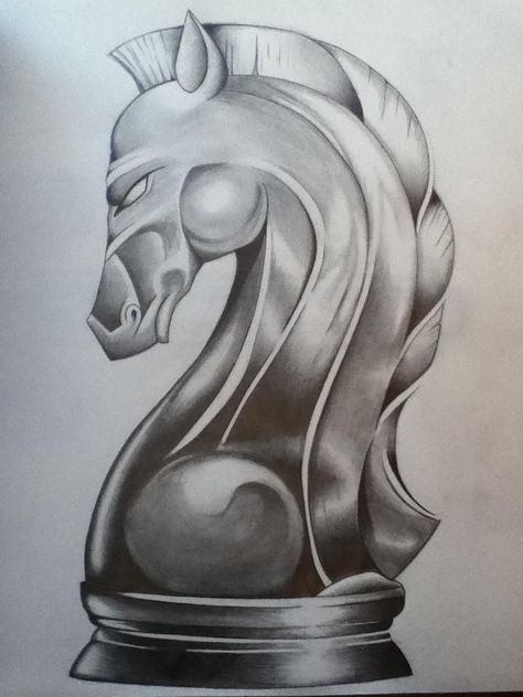 Chess Horse Tattoo, Queen Chess Piece Drawing, Chess Piece Drawing, Tattoo Chess, Tattoo Ideas Sketches, Horse Tattoo Ideas, Chess Horse, Drawing Tattoo Ideas, Chess Piece Tattoo